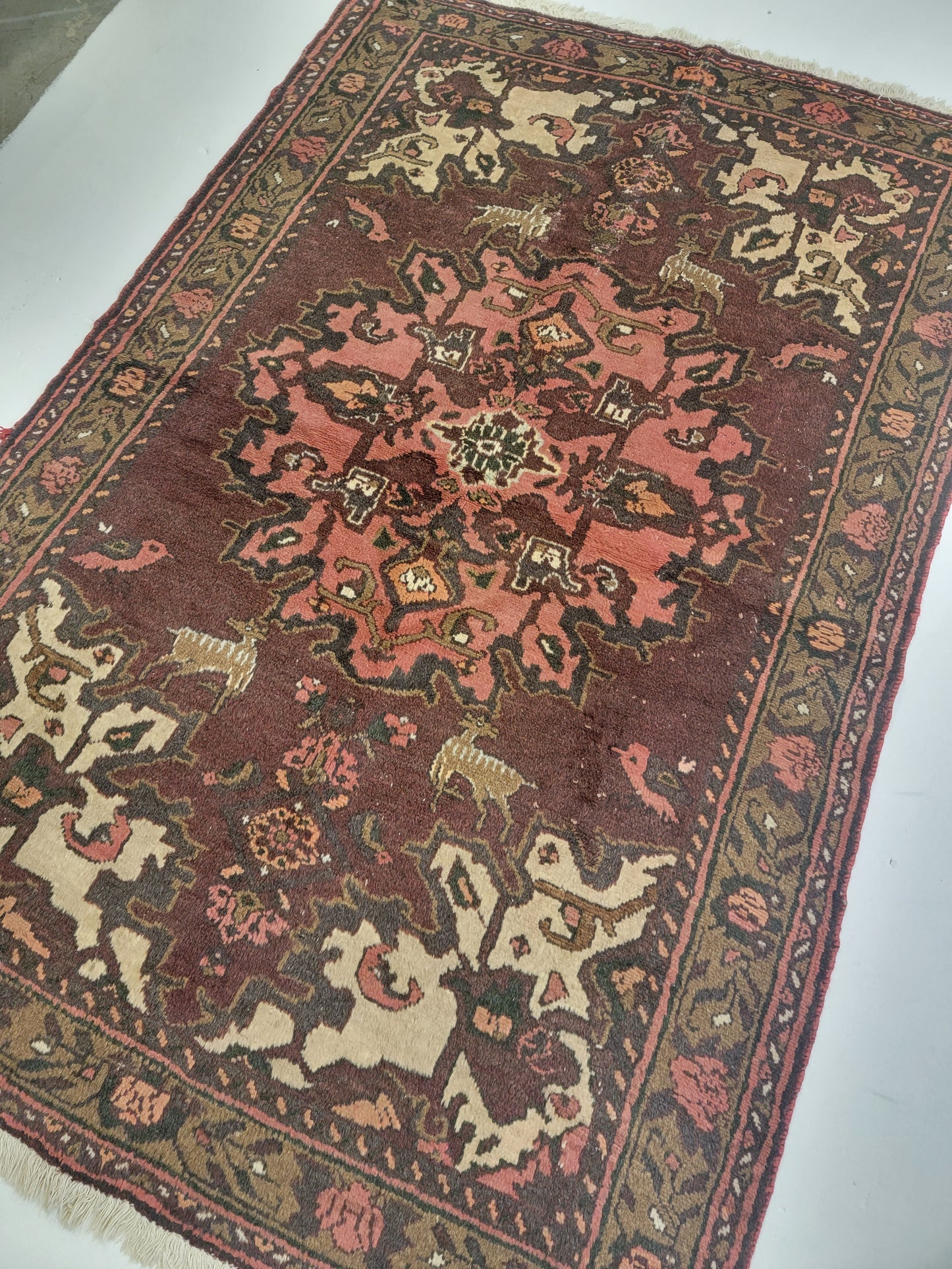 Hand-Knotted Wool Rug Hamedan 4'5" x 6'5"
