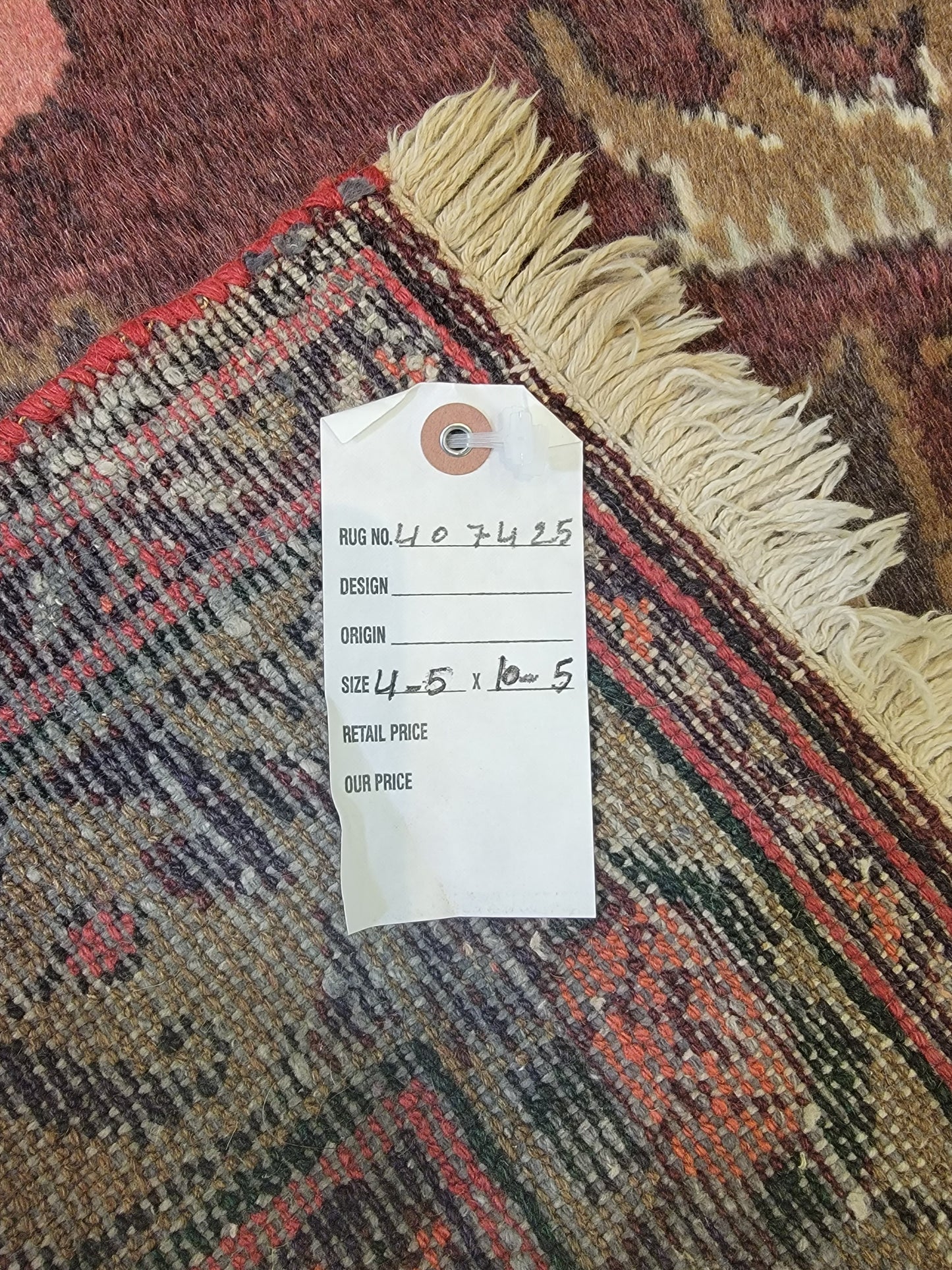 Hand-Knotted Wool Rug Hamedan 4'5" x 6'5"