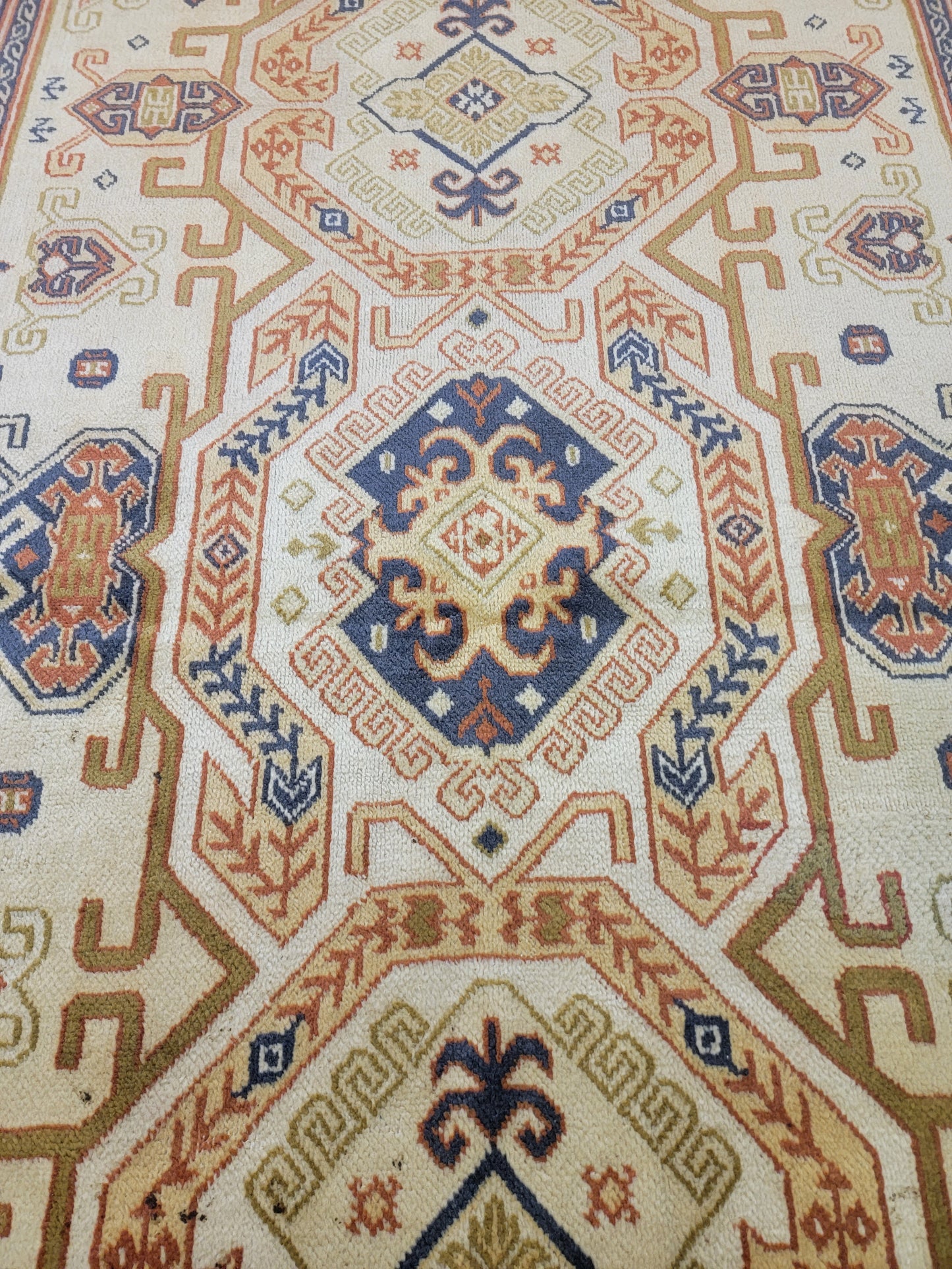 Hand-Knotted Wool Runner Russian Kazakhstan 4'7" x 7'3"