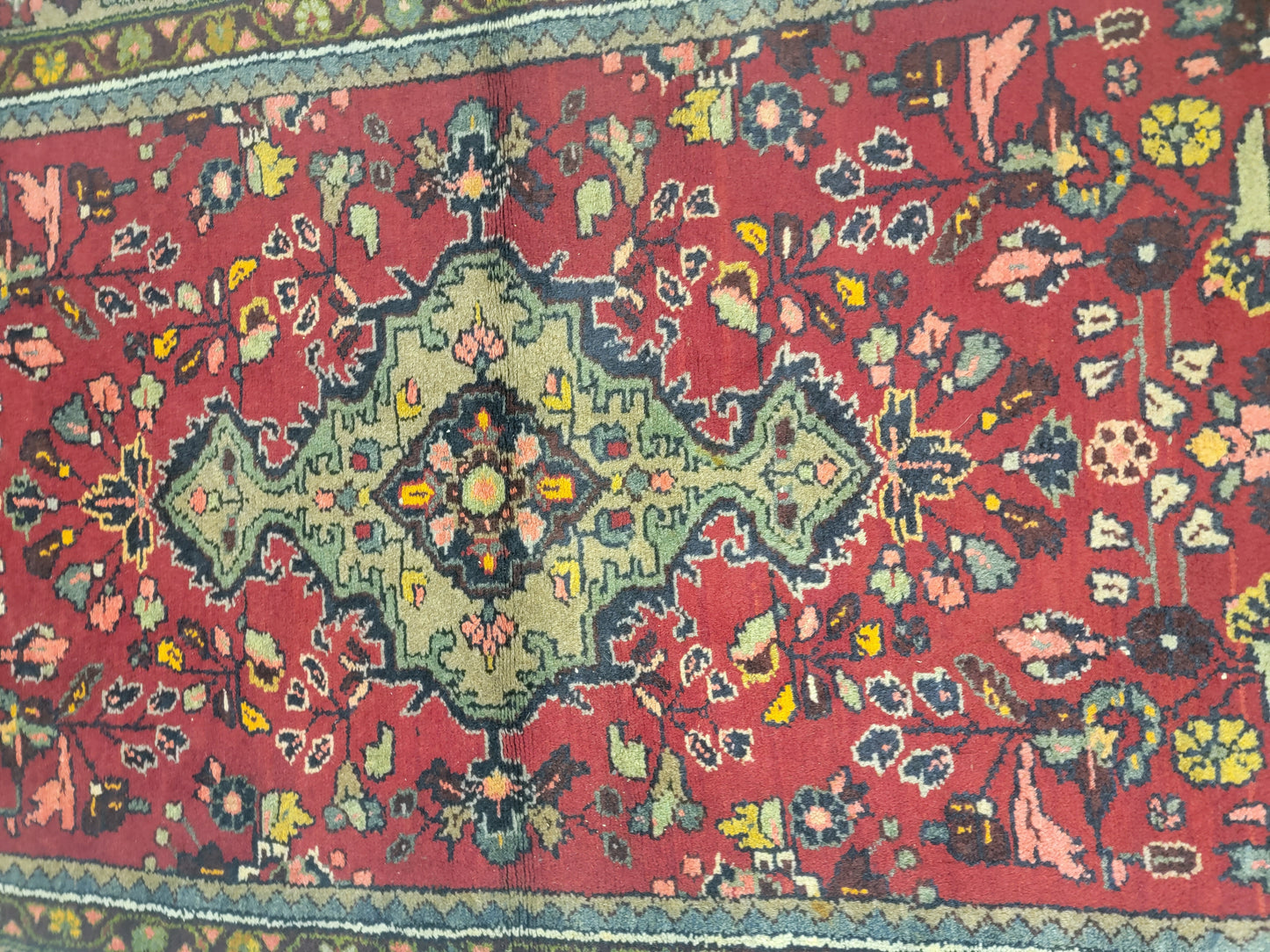 Hand-Knotted Wool Runner Hamedan 3'6" x 9'11"