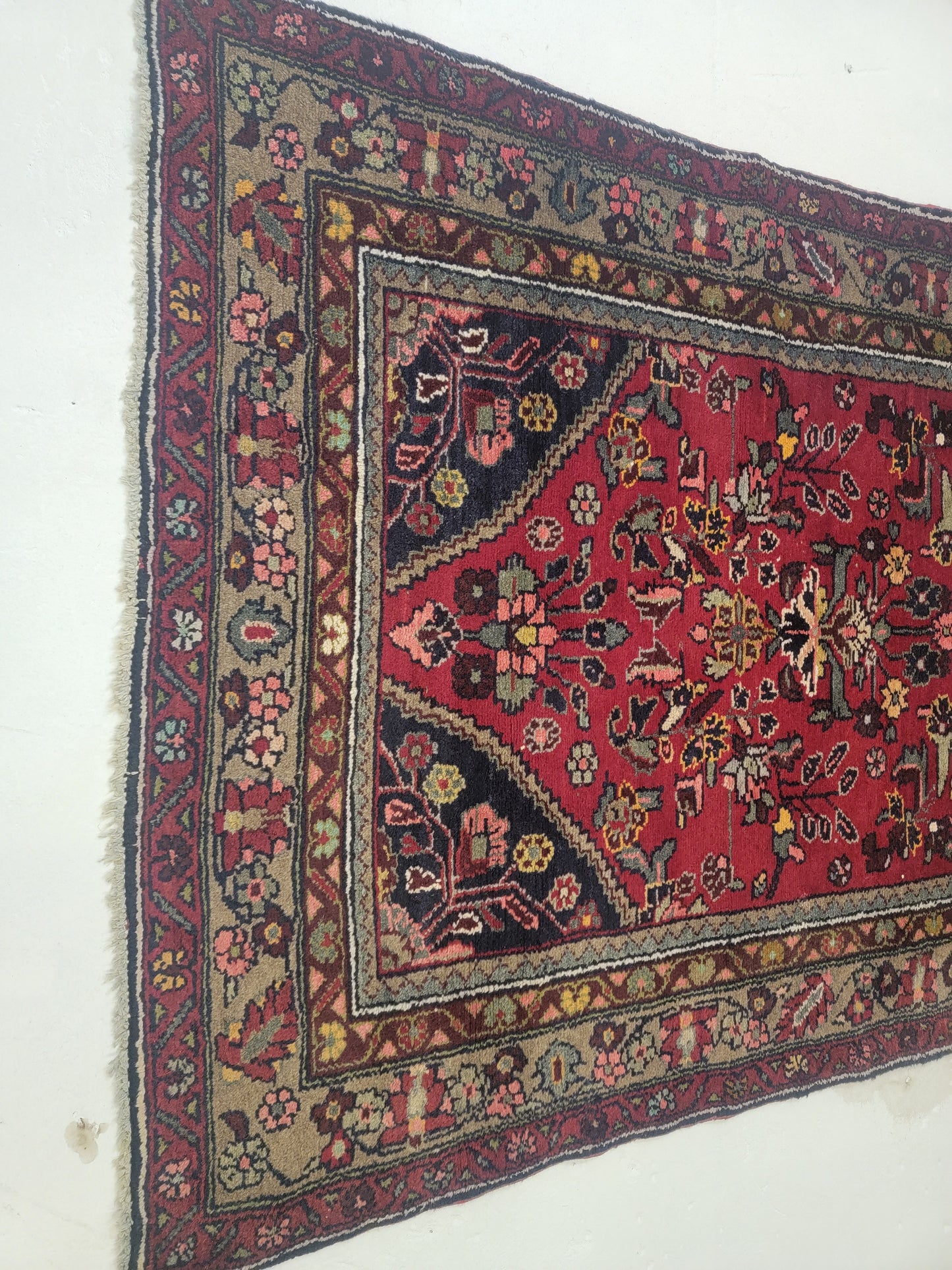 Hand-Knotted Wool Runner Hamedan 3'6" x 9'11"