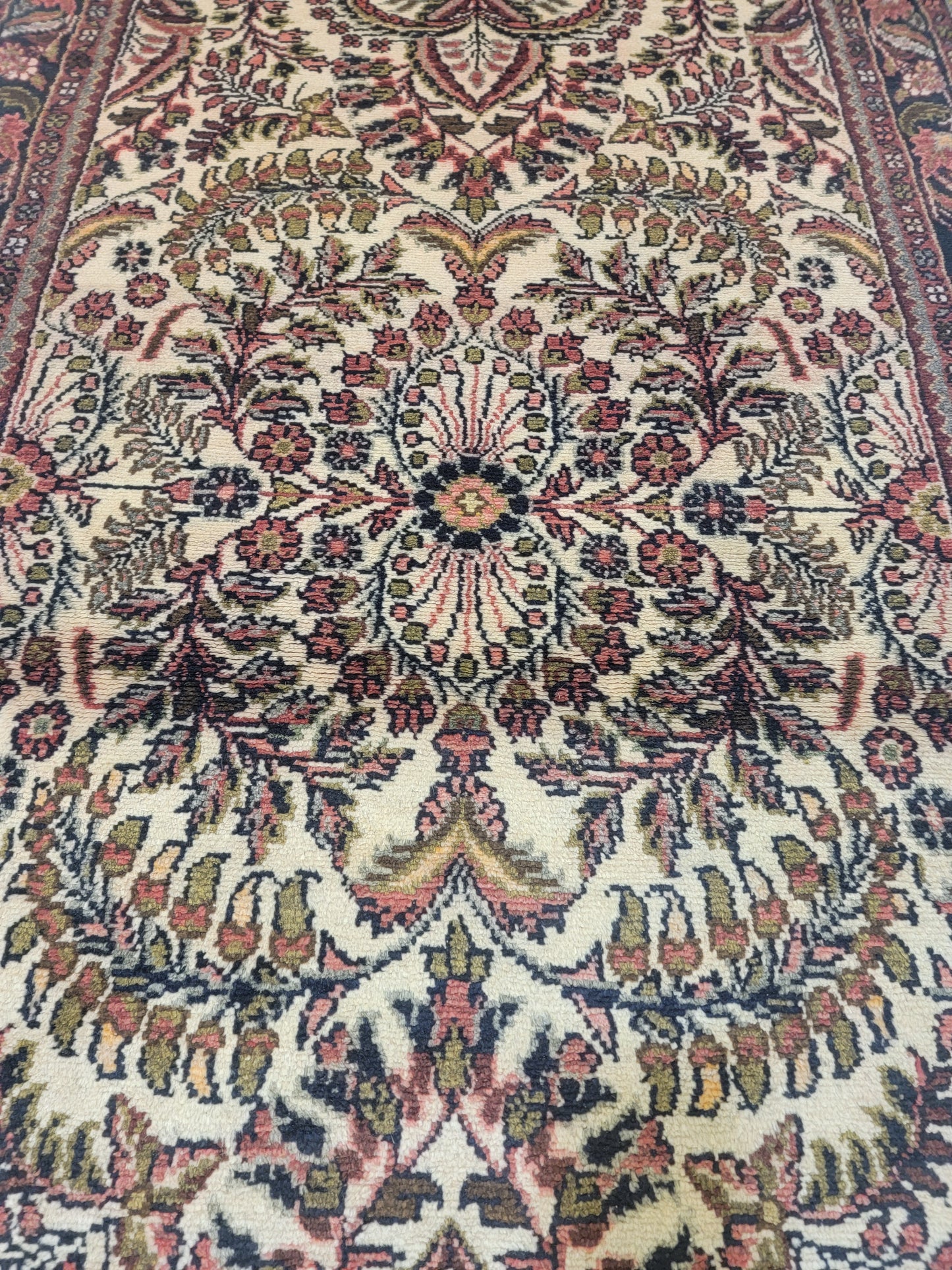 Hand-Knotted Wool Runner Hamedan Rudbar 3'8" x 11'4"