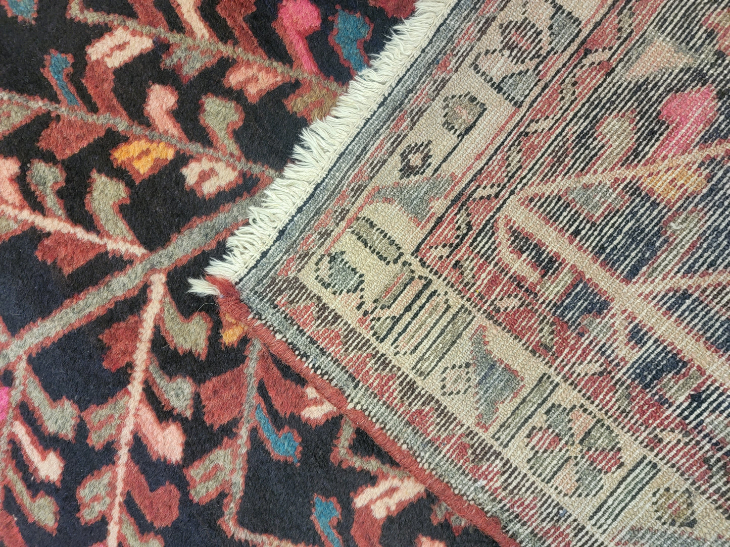 Hand-Knotted Wool Runner Kurdish 3'4" x 10'7"