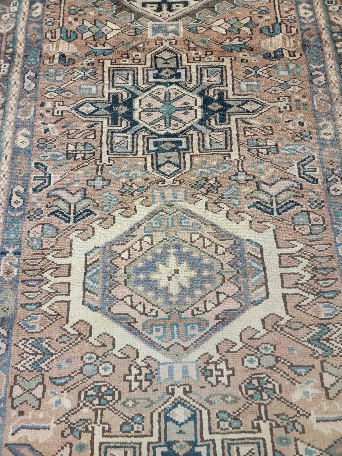 Hand-Knotted Wool Gallery Size Heriz Karajeh 3'6" x 9'7"