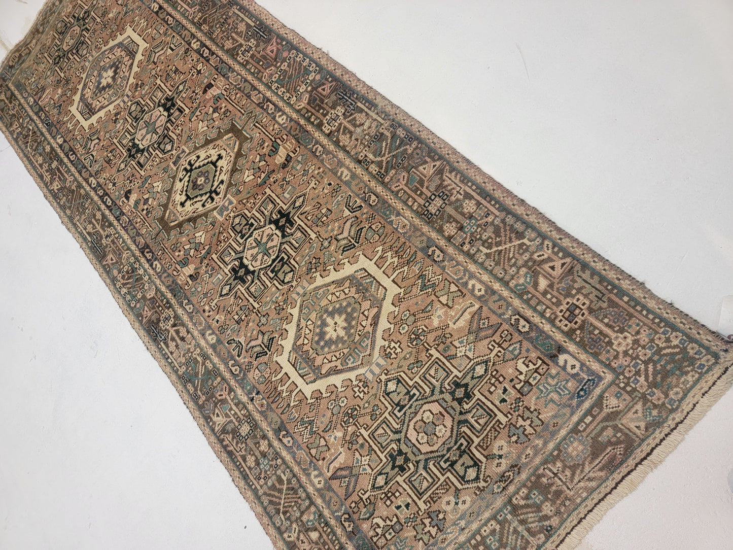 Hand-Knotted Wool Gallery Size Heriz Karajeh 3'6" x 9'7"