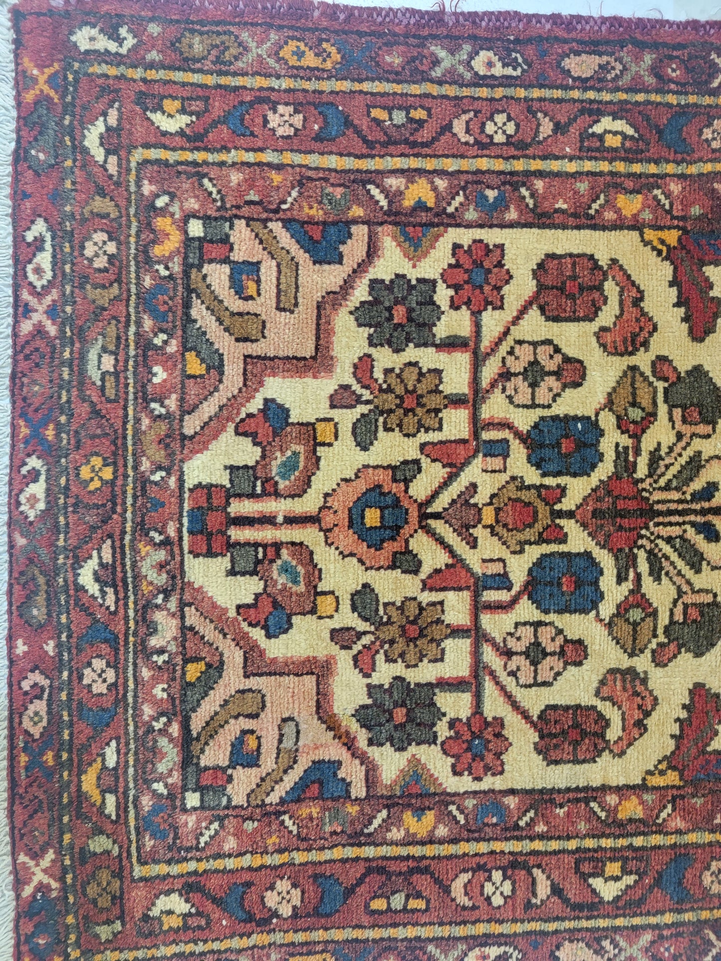 Hand-Knotted Wool Runner Hamedan Rudbar 2'7" x 9'8"