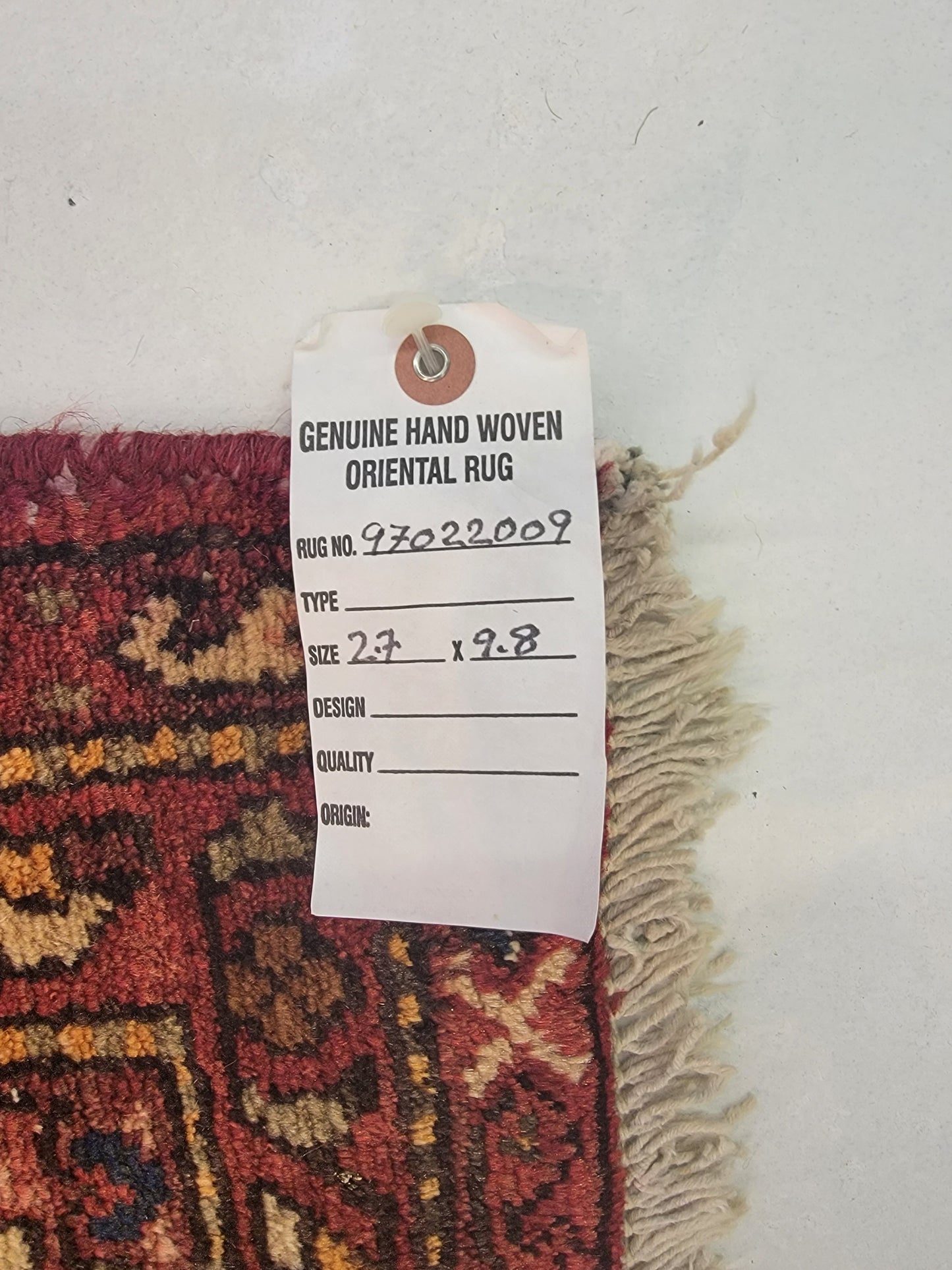 Hand-Knotted Wool Runner Hamedan Rudbar 2'7" x 9'8"