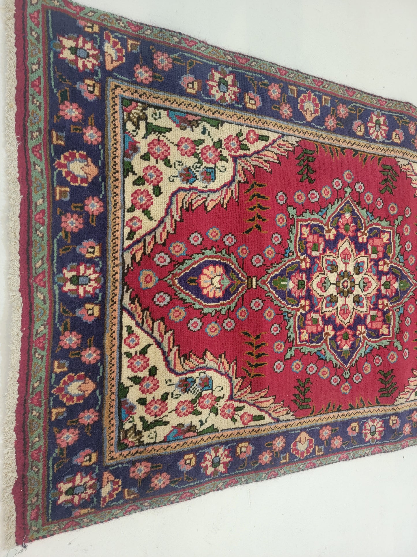 Hand-Knotted Wool Runner Tabriz 2'10" x 11'2"