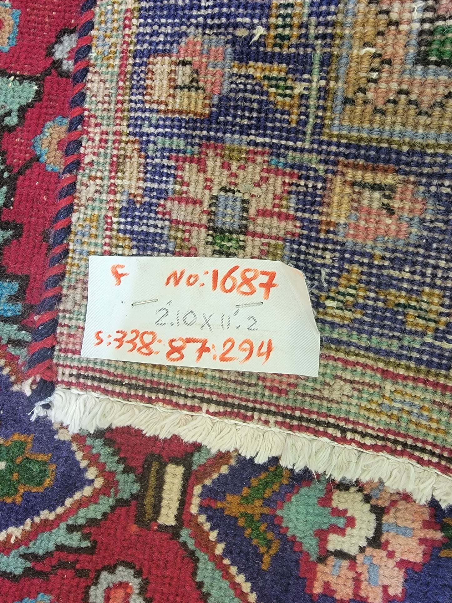 Hand-Knotted Wool Runner Tabriz 2'10" x 11'2"