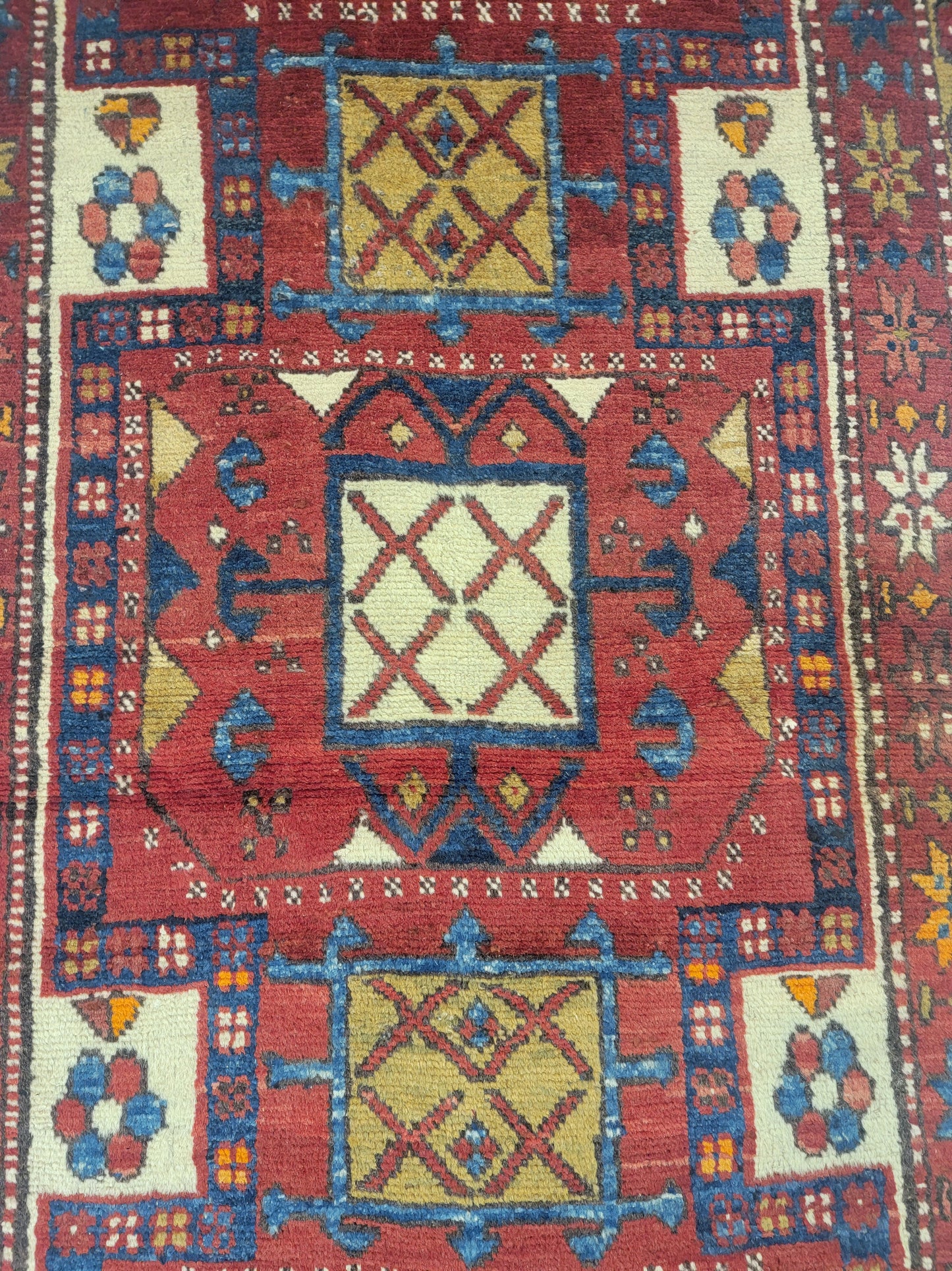 Hand-Knotted Wool Runner Heriz 3' x 10'8"