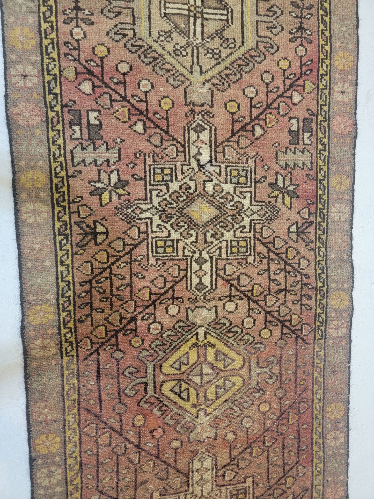 Hand-Knotted Wool Runner Heriz Karajeh 2'4" x 9'5"