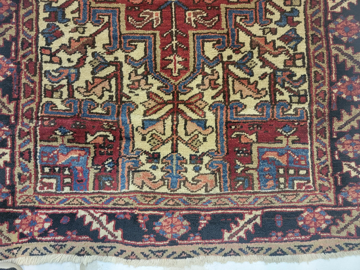 Hand-Knotted Wool Gallery Size Heriz 3'7" x 10'