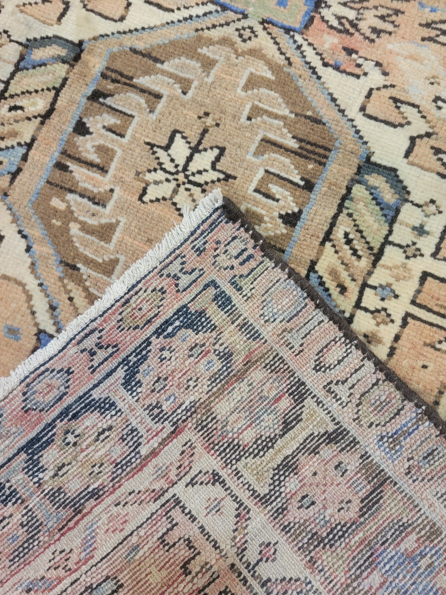 Hand-Knotted Wool Runner Heriz Karajeh 3'8" x 11'2"