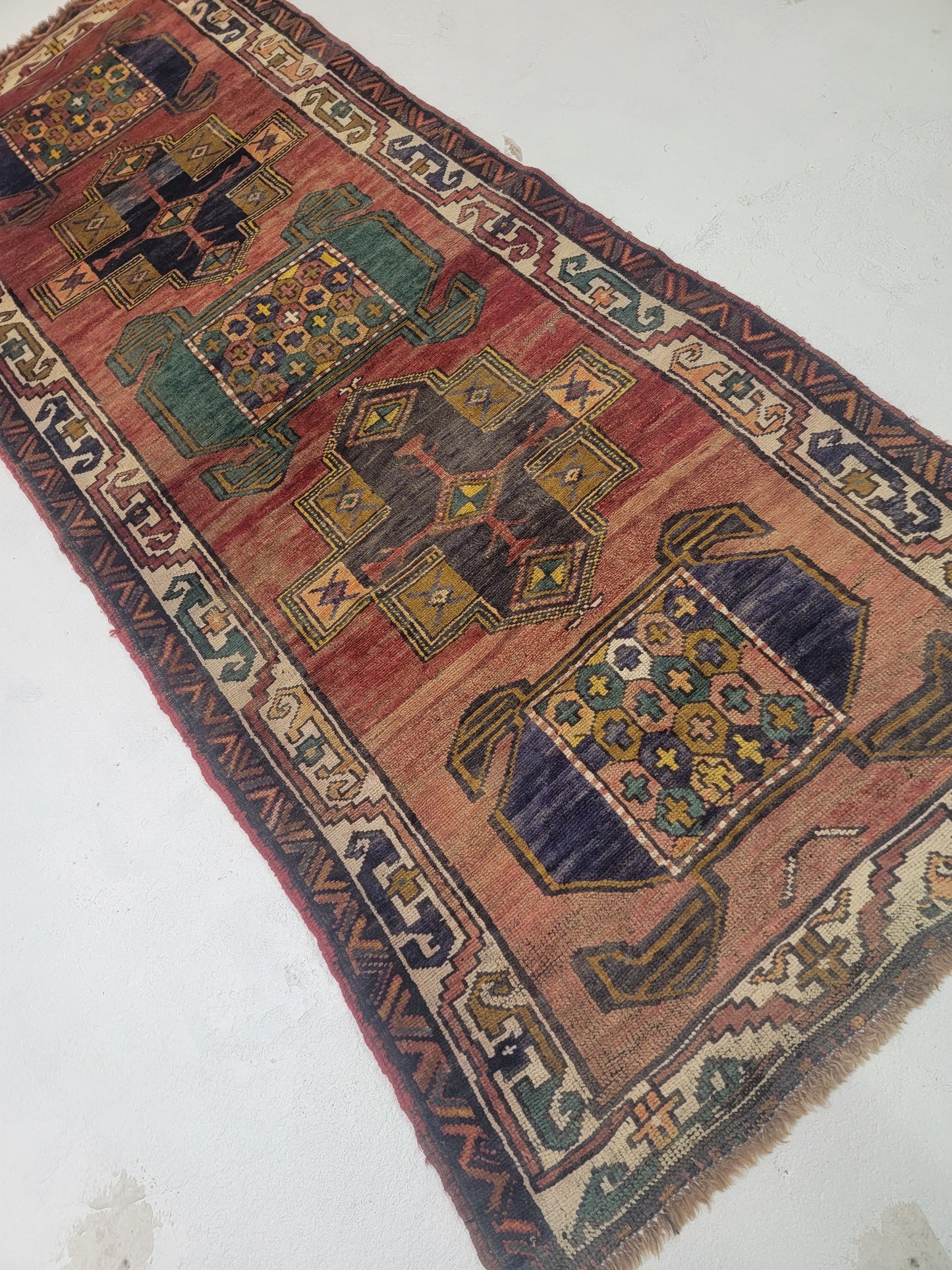 Hand-Knotted Wool Runner Meshkin 3' x 13'
