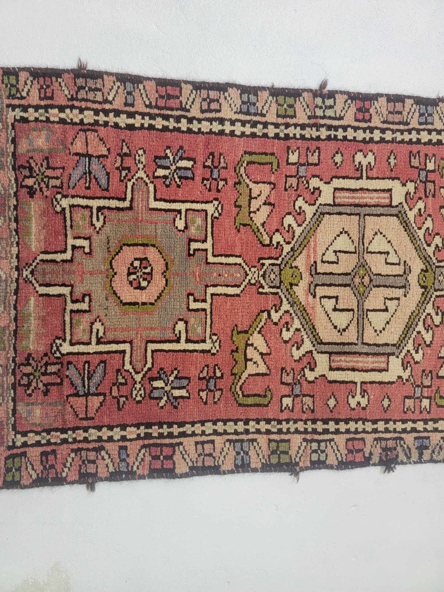 Hand-Knotted Wool Runner Heriz Karajeh 2'1" x 14'7"