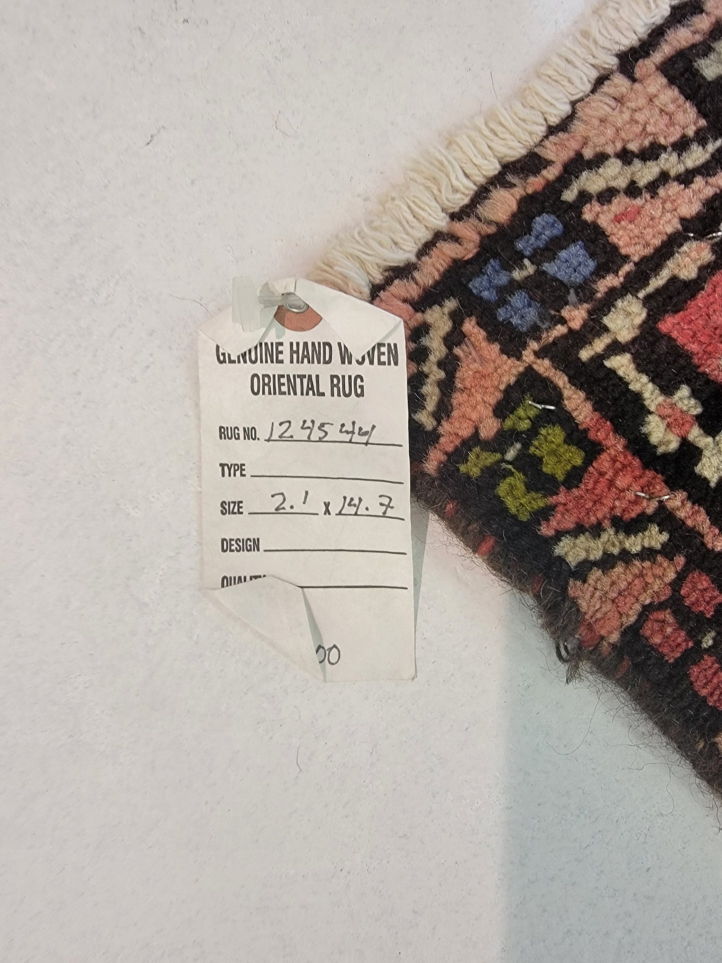 Hand-Knotted Wool Runner Heriz Karajeh 2'1" x 14'7"