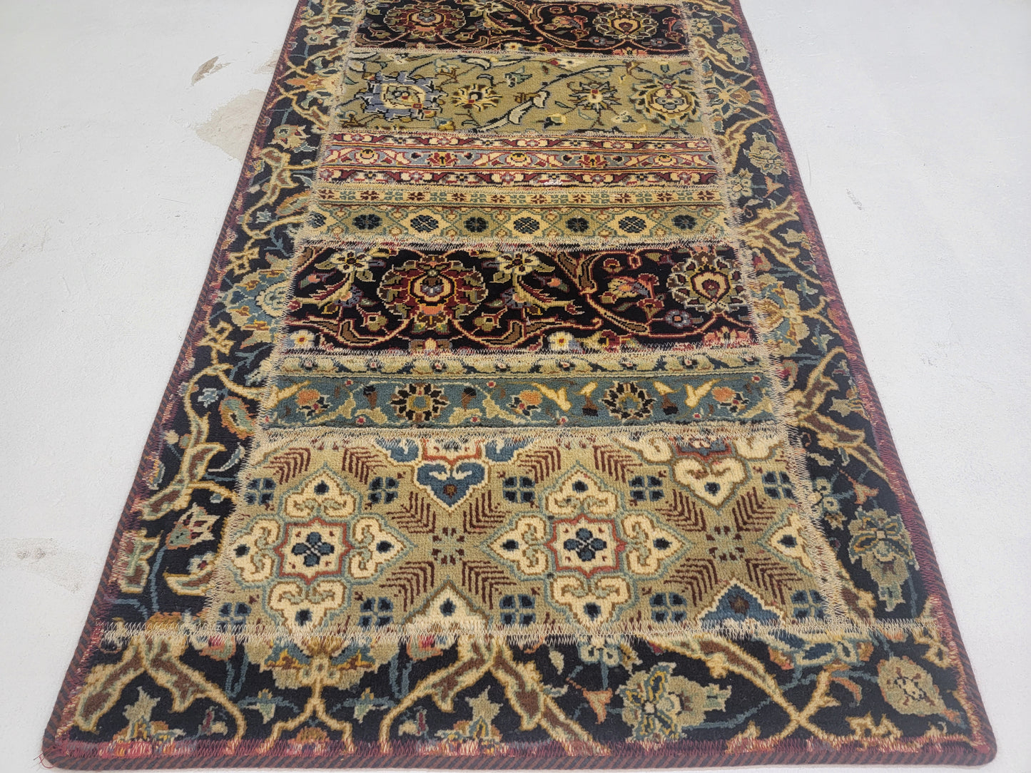Hand-Knotted Wool Runner Persian Patchwork 2'4" x 6'8"