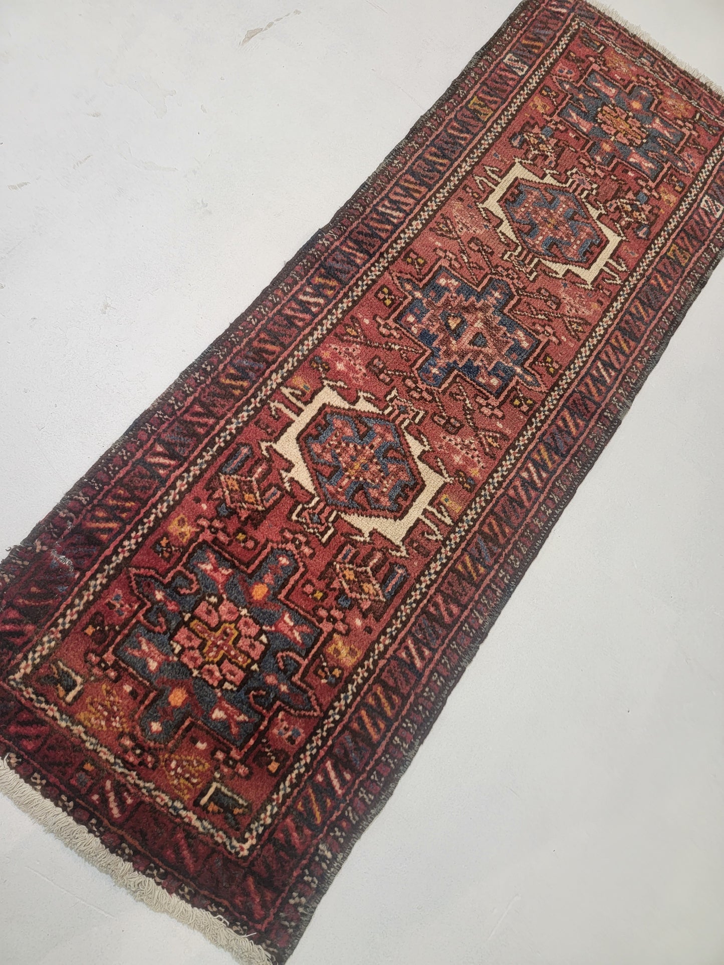 Hand-Knotted Wool Runner Heriz Karajeh 1'10" x 5'6"