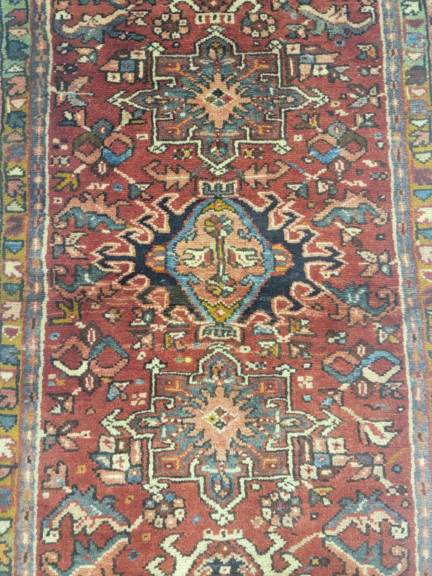 Hand-Knotted Wool Runner Heriz Karajeh 2'2" x 5'10"