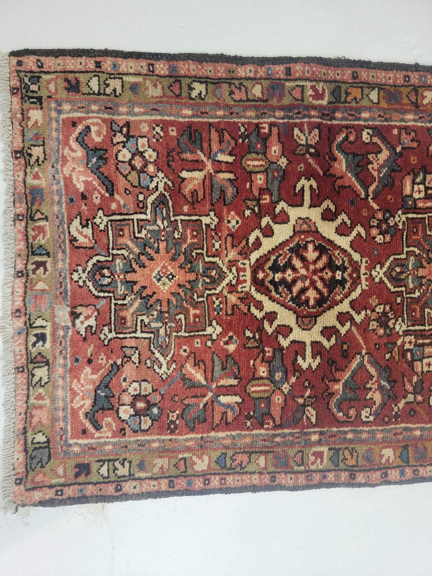Hand-Knotted Wool Runner Heriz Karajeh 2'2" x 5'10"