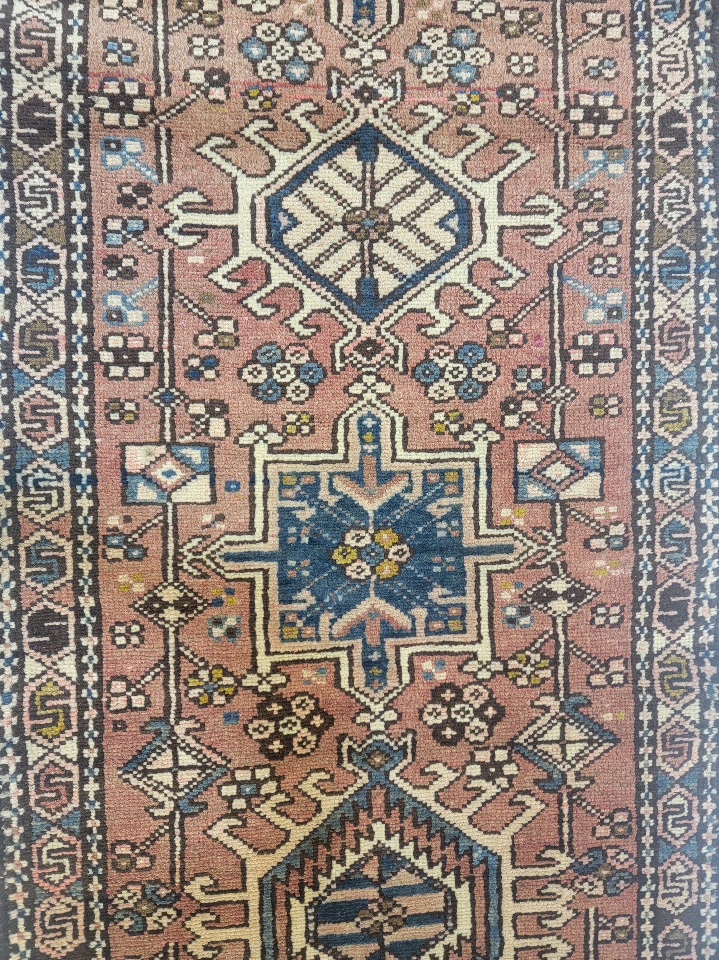 Hand-Knotted Wool Gallery Size Heriz Karajeh 2'6" x 9'