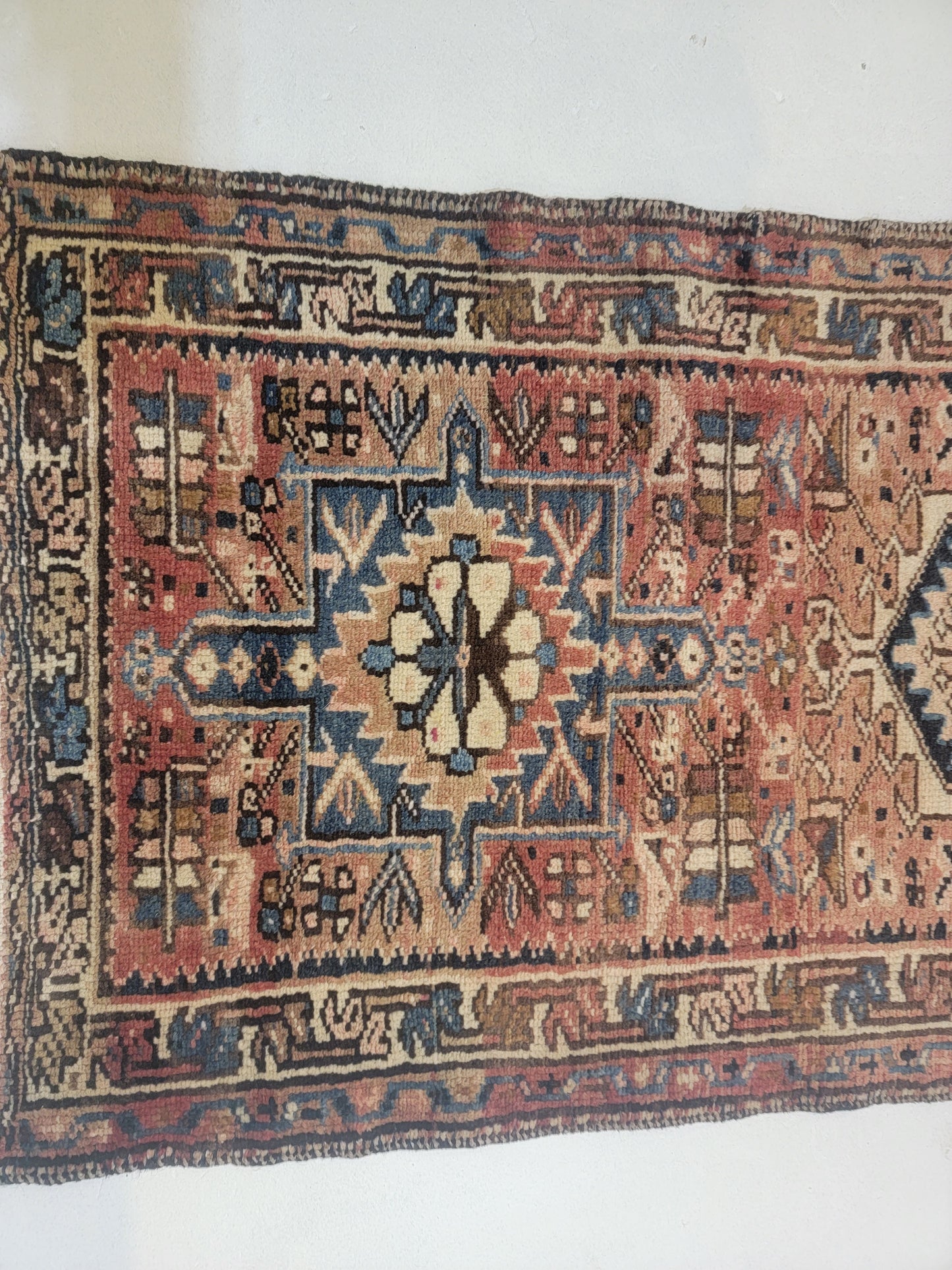 Hand-Knotted Wool Runner Heriz Karajeh 2'1" x 7'