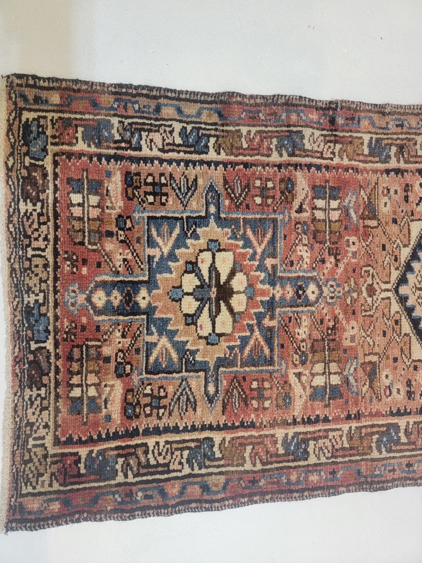 Hand-Knotted Wool Runner Heriz Karajeh 2'1" x 7'