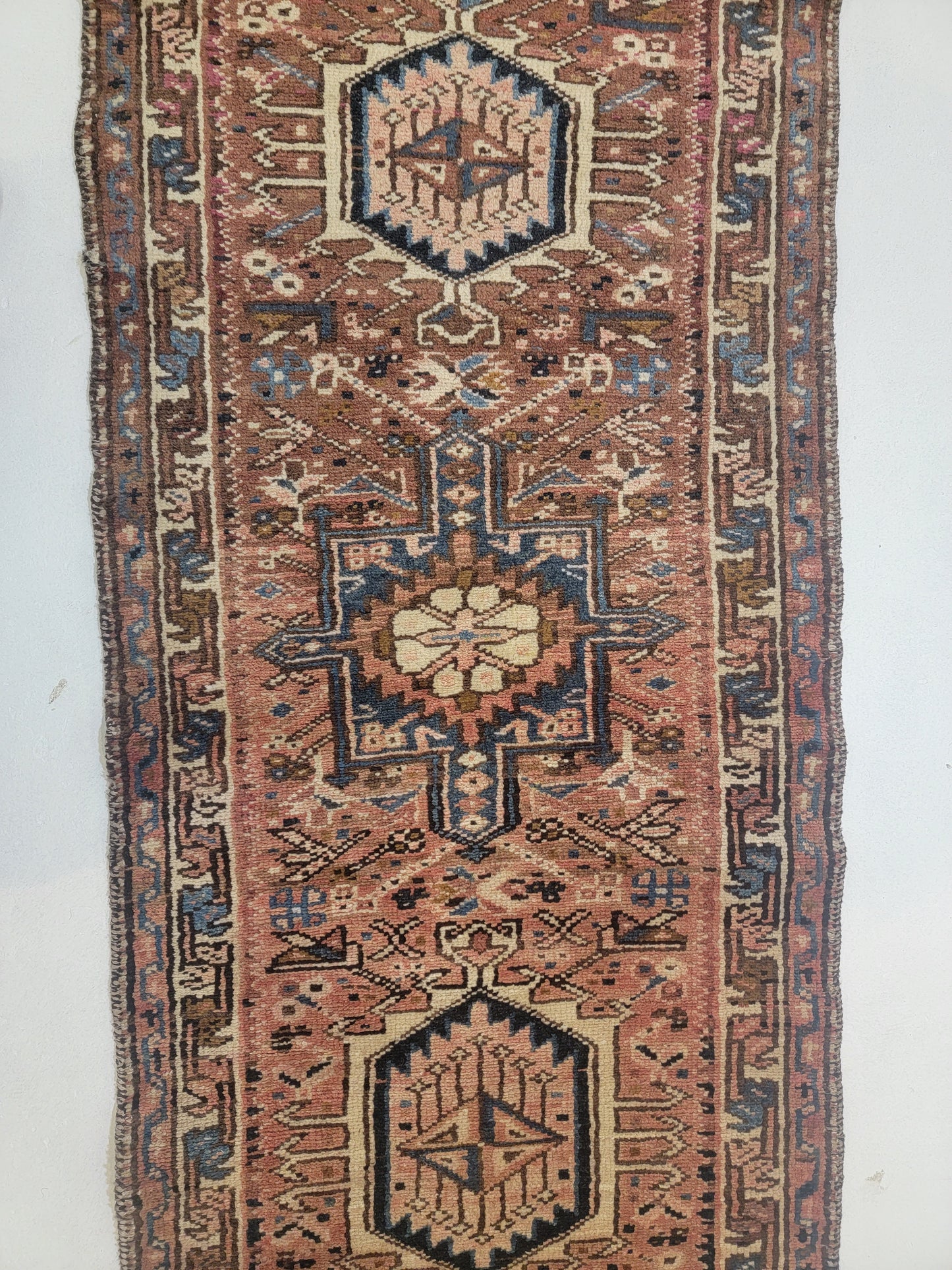 Hand-Knotted Wool Runner Heriz Karajeh 2'1" x 7'