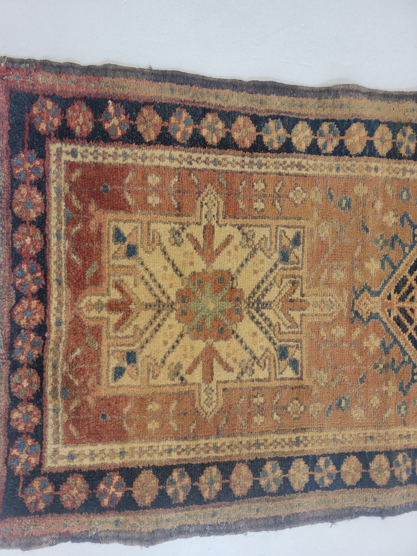 Hand-Knotted Wool Runner Heriz Karajeh 2'4" x 9'8"