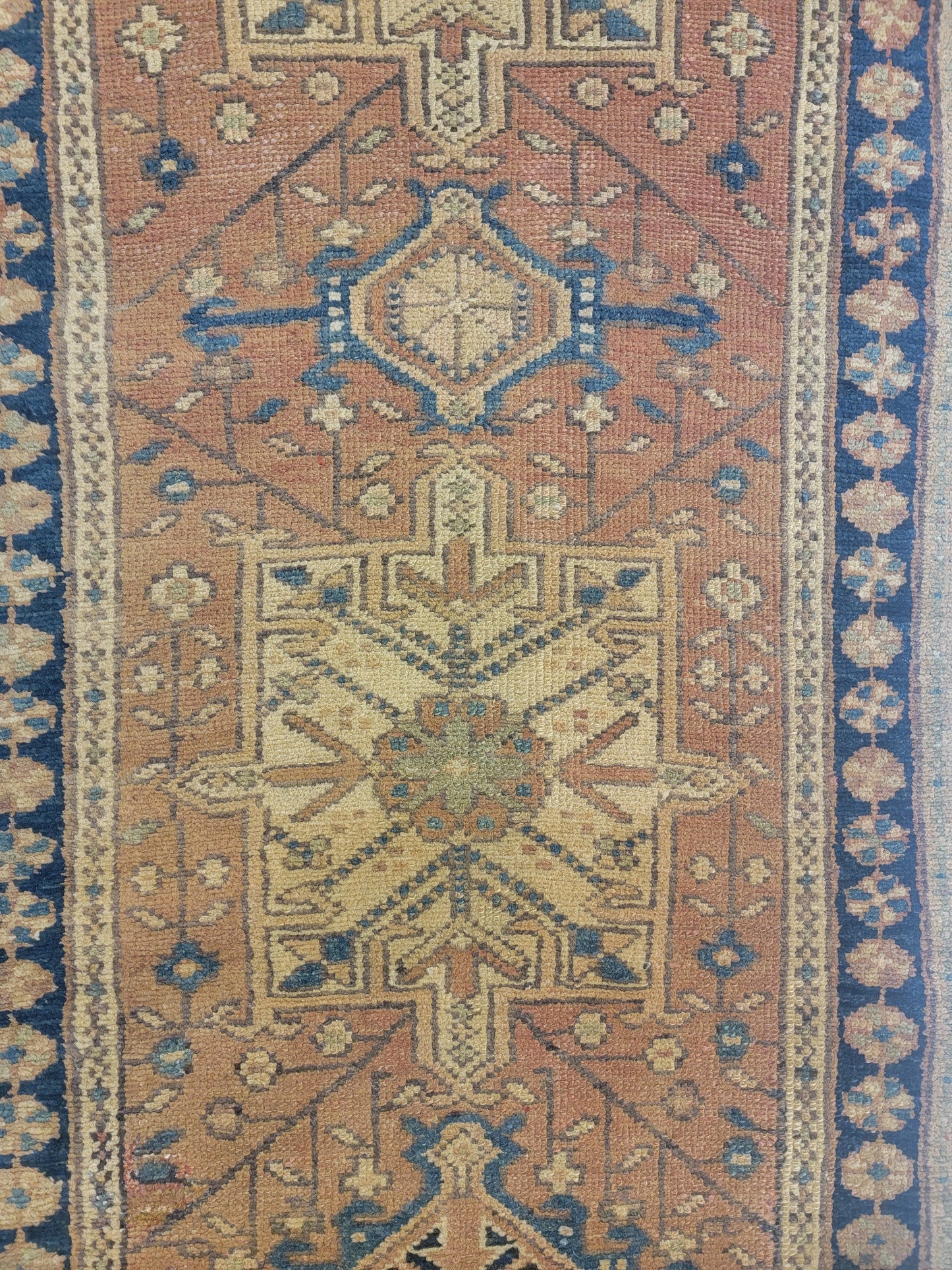 Hand-Knotted Wool Runner Heriz Karajeh 2'4" x 9'8"