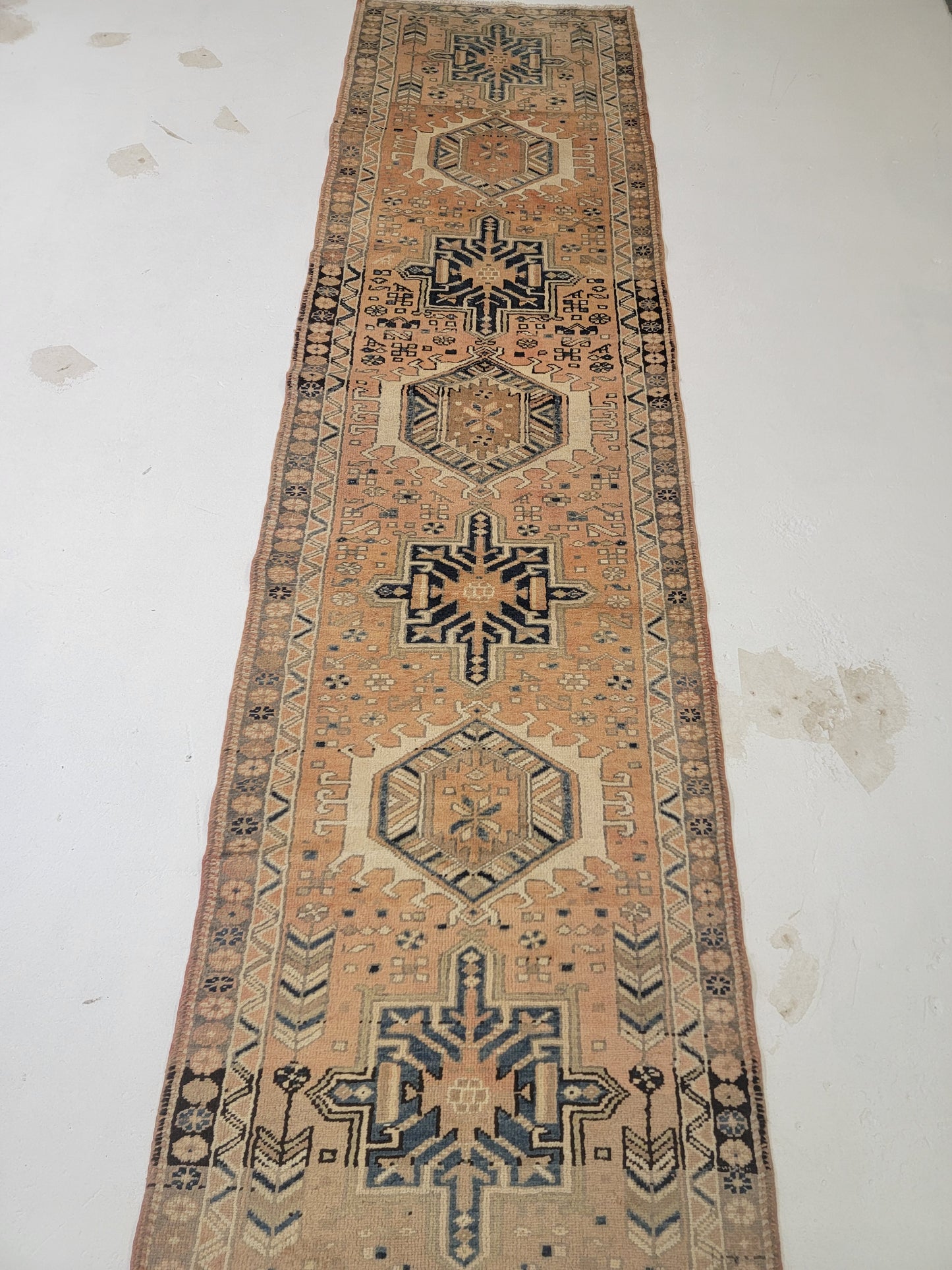 Hand-Knotted Wool Gallery Size Heriz Karajeh 2'10" x 10'9"