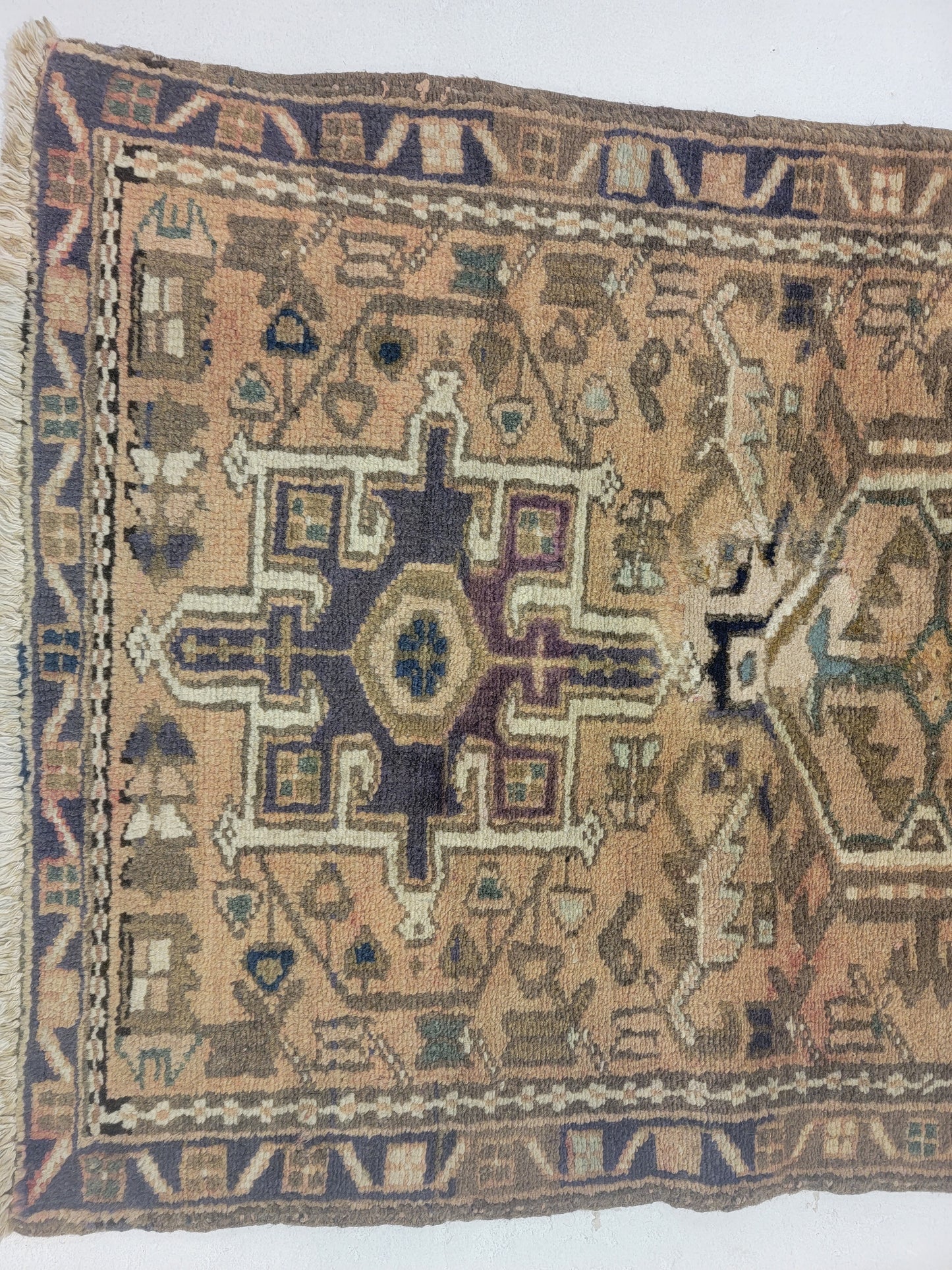 Hand-Knotted Wool Gallery Size Heriz Karajeh 2'3" x 8'3"