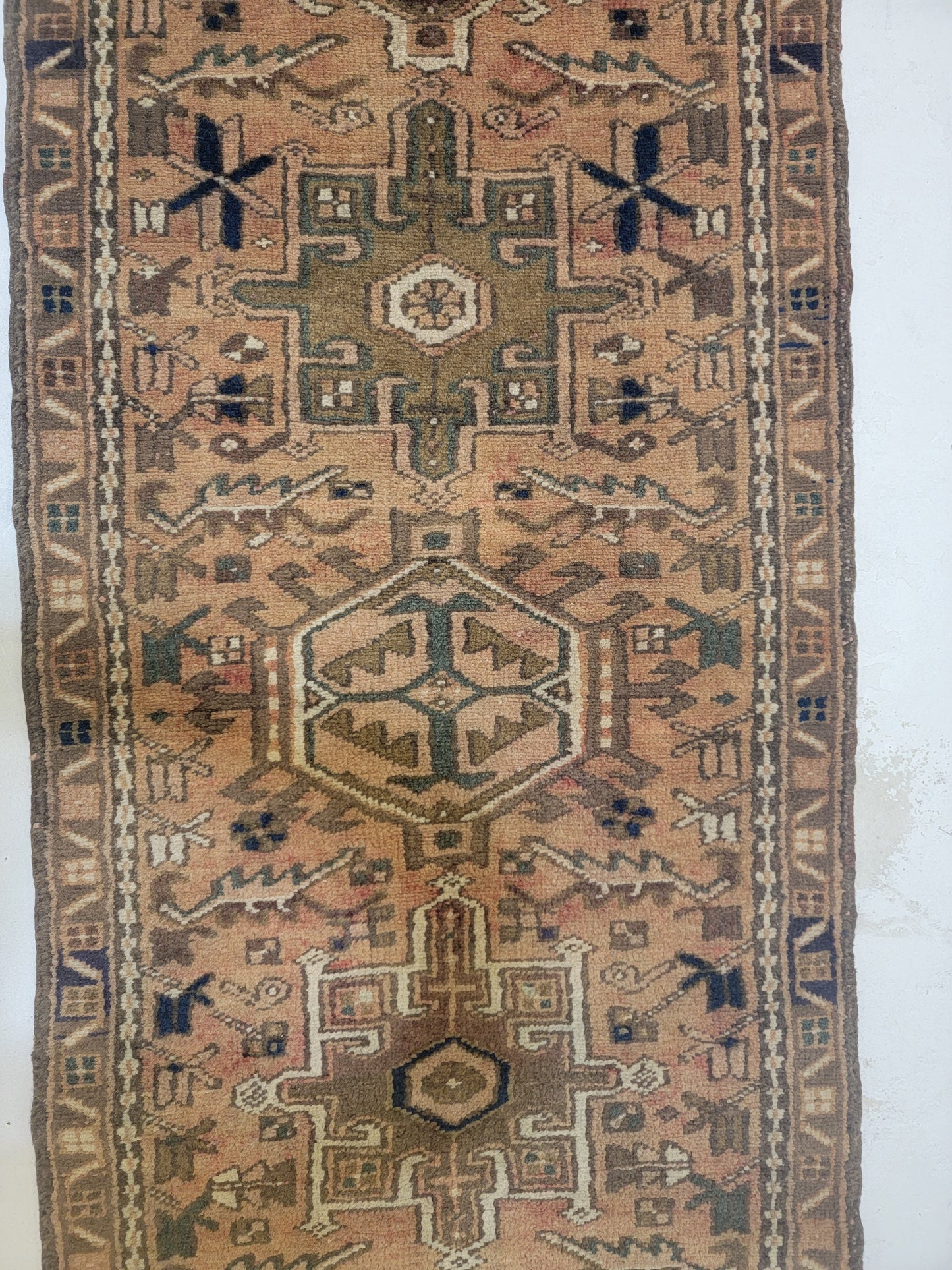 Hand-Knotted Wool Gallery Size Heriz Karajeh 2'3" x 8'3"