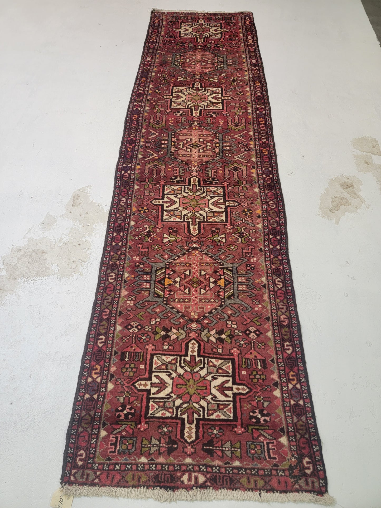 Hand-Knotted Wool Gallery Size Heriz Karajeh 2'9" x 13'