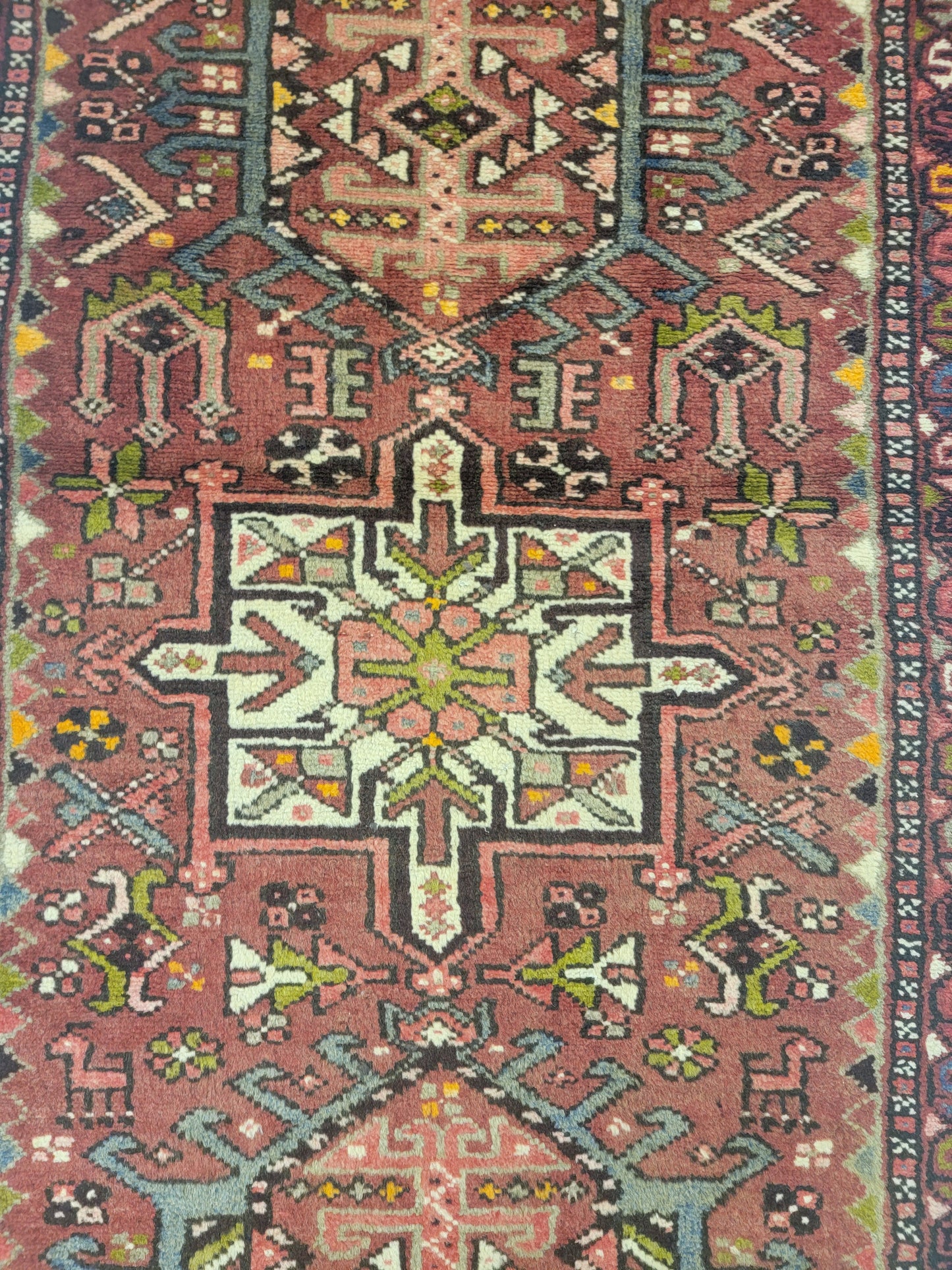 Hand-Knotted Wool Gallery Size Heriz Karajeh 2'9" x 13'