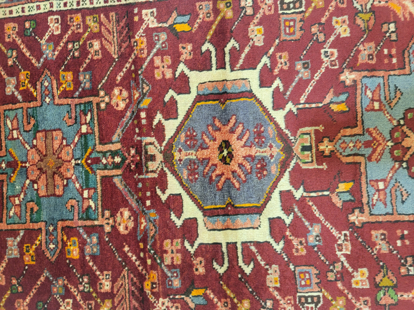 Hand-Knotted Wool Gallery Size Heriz Karajeh 3'4" x 6'9"