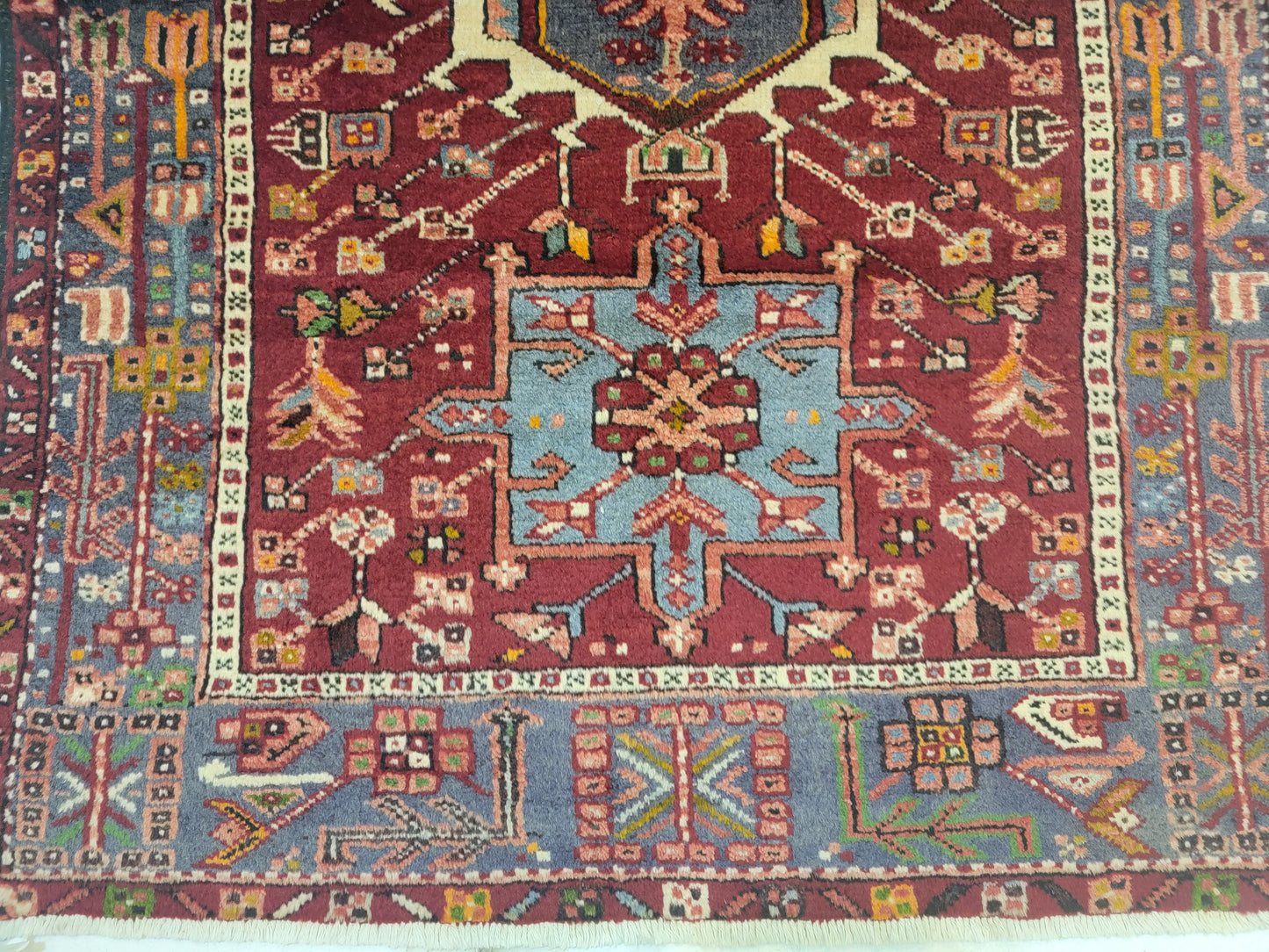 Hand-Knotted Wool Gallery Size Heriz Karajeh 3'4" x 6'9"