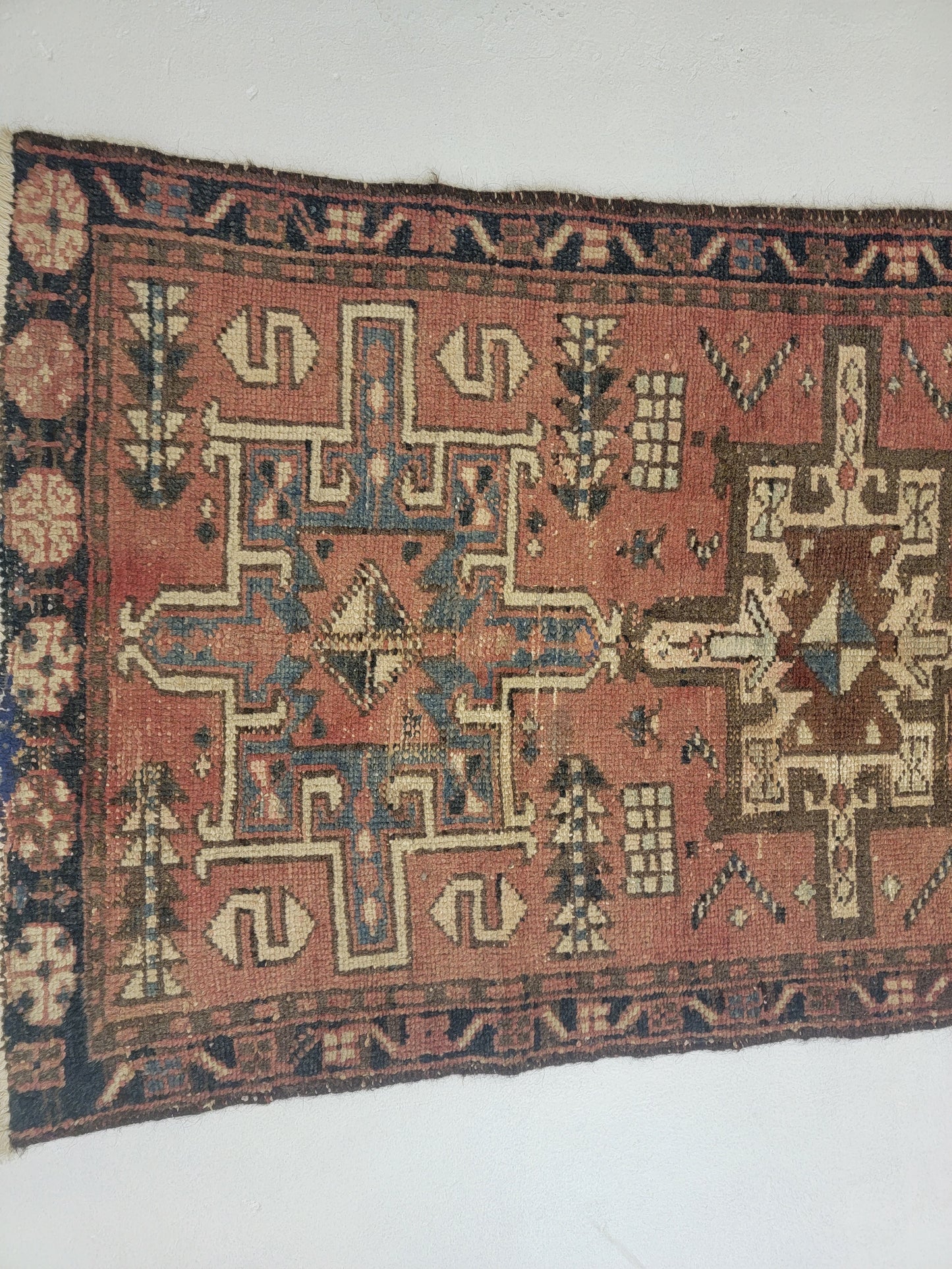 Hand-Knotted Wool Gallery Size Heriz Karajeh 2'6" x 10'