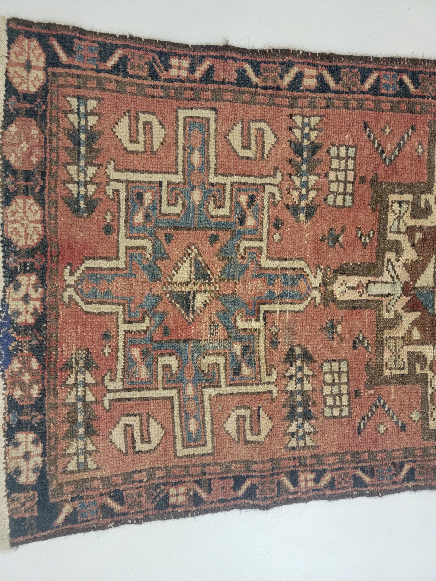 Hand-Knotted Wool Gallery Size Heriz Karajeh 2'6" x 10'
