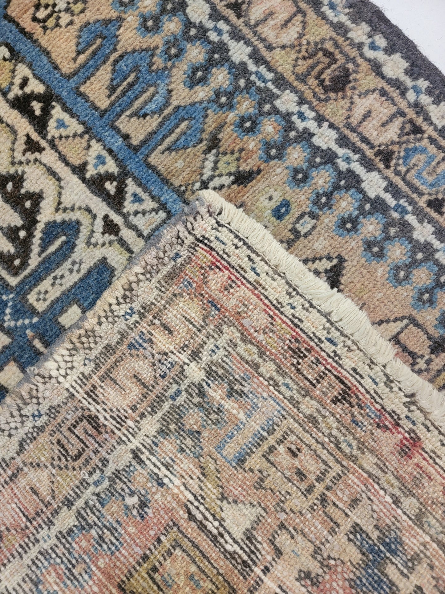 Hand-Knotted Wool Runner Heriz Karajeh 2'5" x 9'
