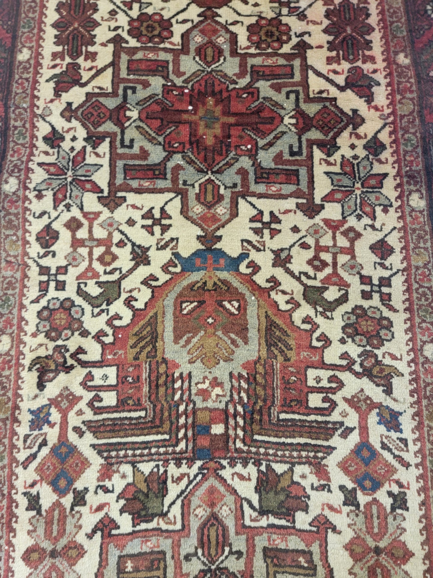 Hand-Knotted Wool Gallery Size Heriz 3'3" x 10'10"