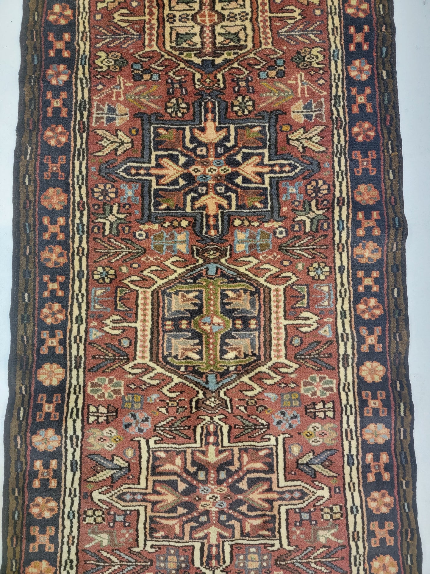 Hand-Knotted Wool Runner Heriz Karajeh 2'3" x 9'3"