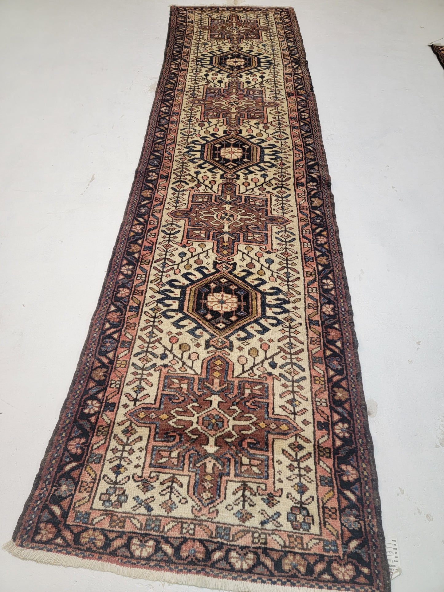 Hand-Knotted Wool Gallery Size Heriz Karajeh 2'10" x 10'9"