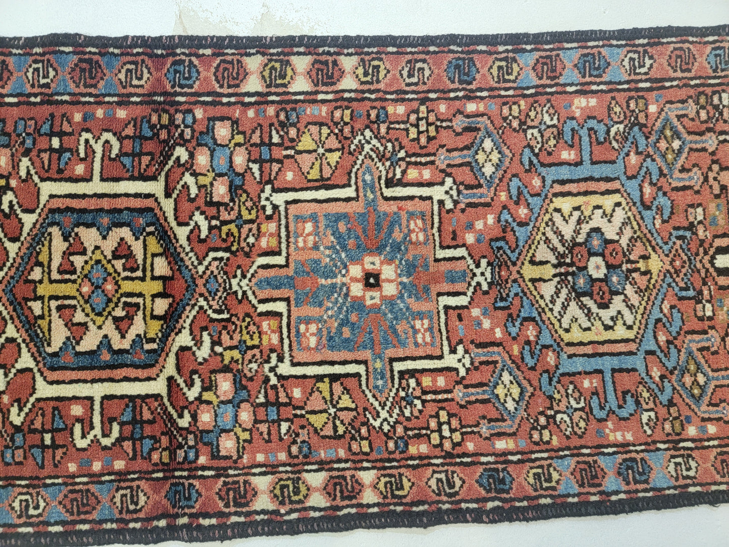 Hand-Knotted Wool Gallery Size Heriz Karajeh 2'2" x 11'10"