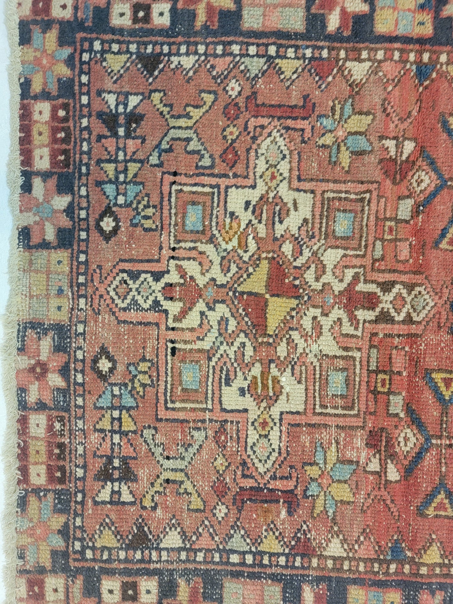 Hand-Knotted Wool Gallery Size Heriz Karajeh 3'1" x 10'