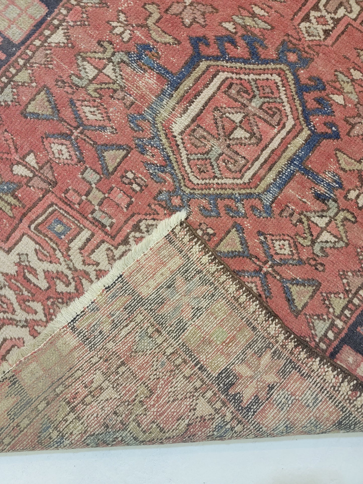 Hand-Knotted Wool Gallery Size Heriz Karajeh 3'1" x 10'