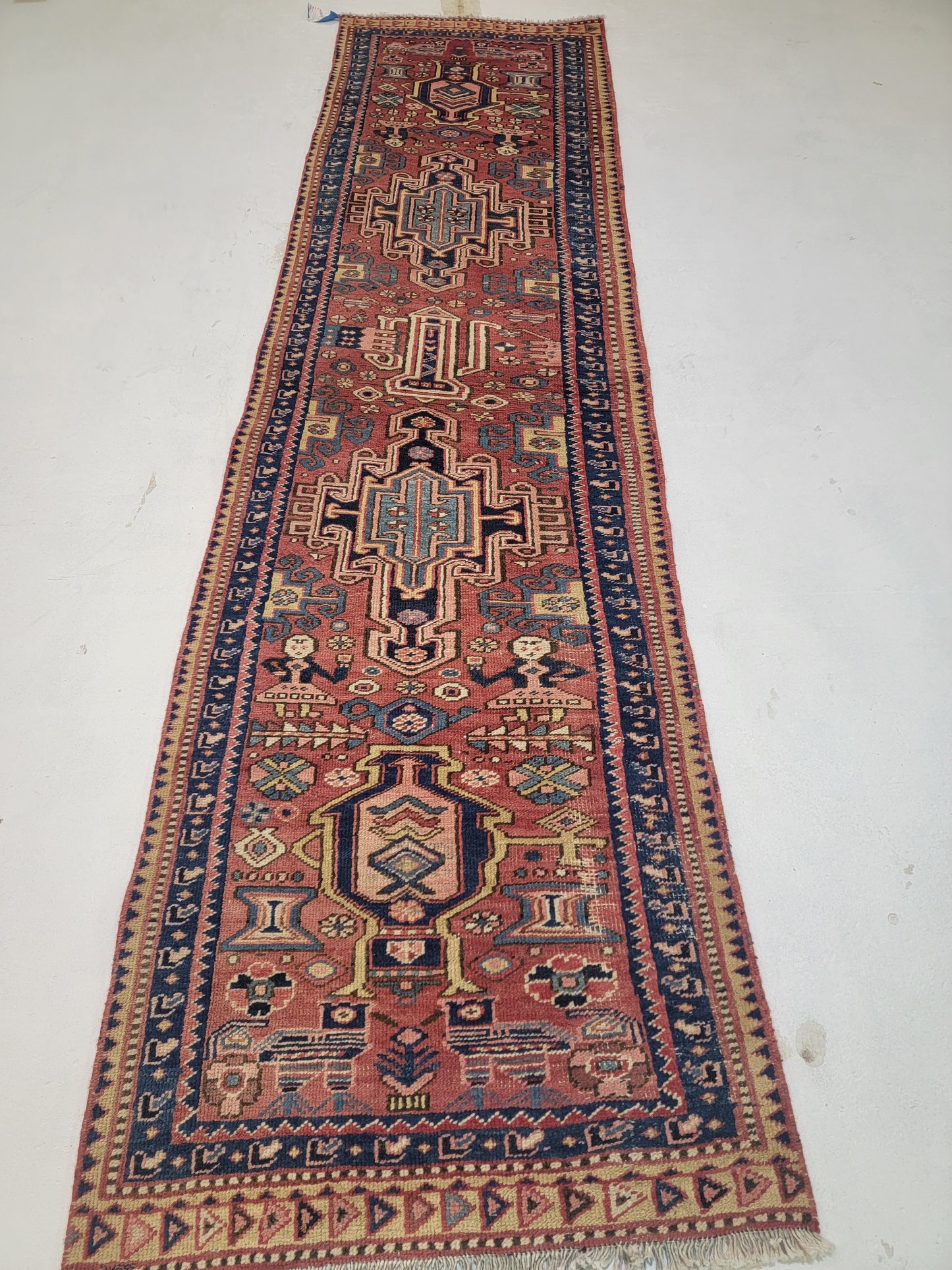 Hand-Knotted Wool Gallery Size Heriz 2'8" x 10'5"