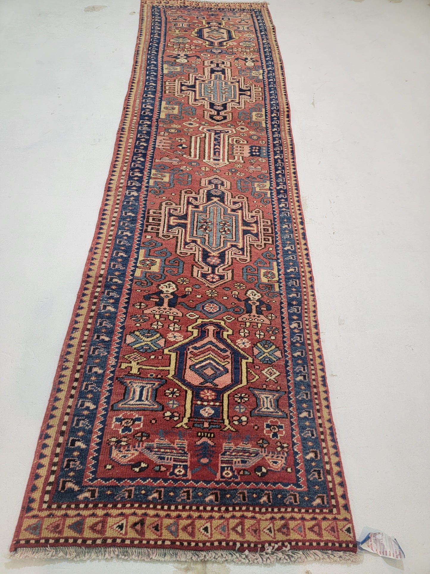 Hand-Knotted Wool Gallery Size Heriz 2'8" x 10'5"