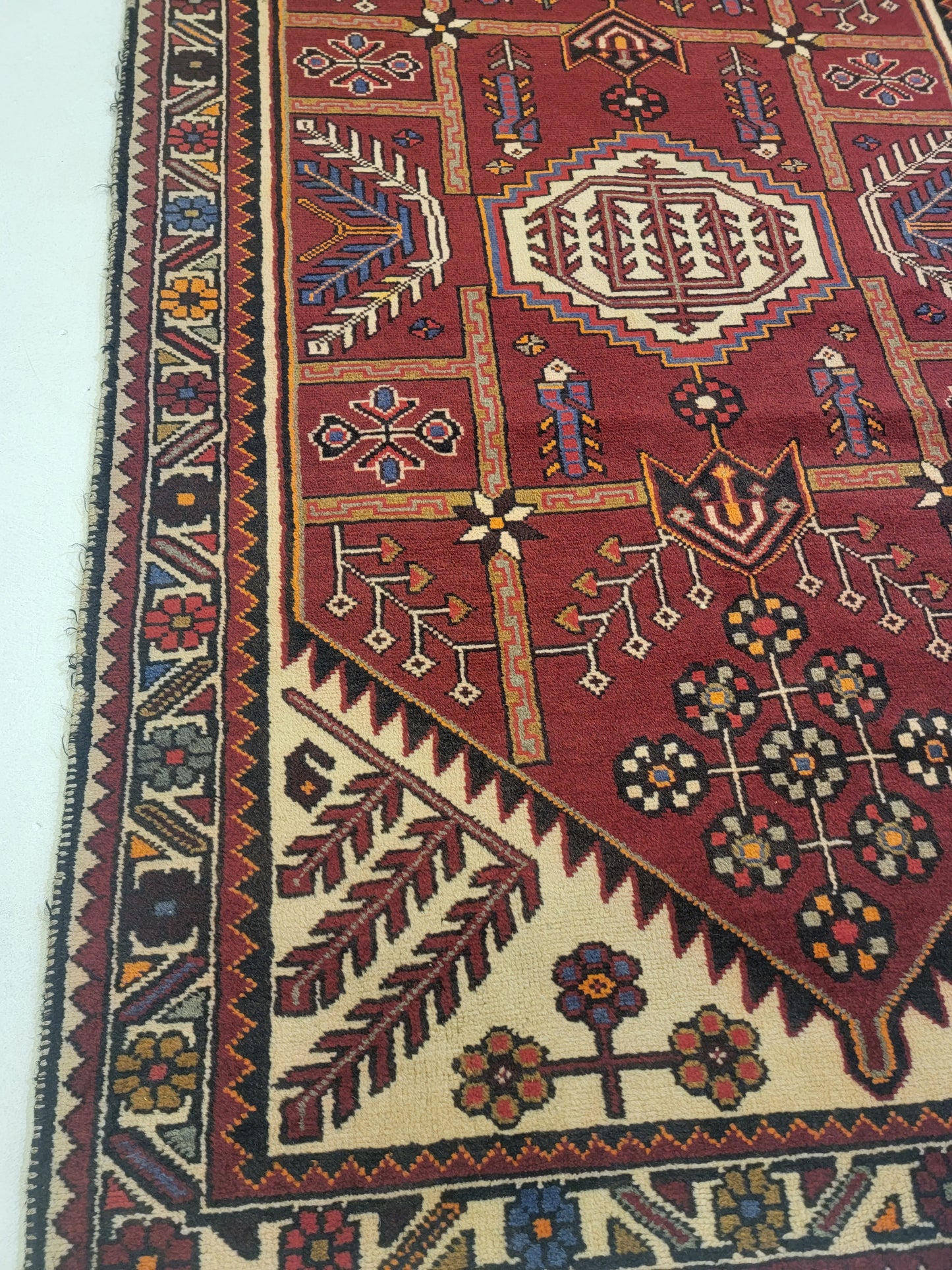 Hand-Knotted Wool Gallery Size Saveh 3'6" x 9'10"