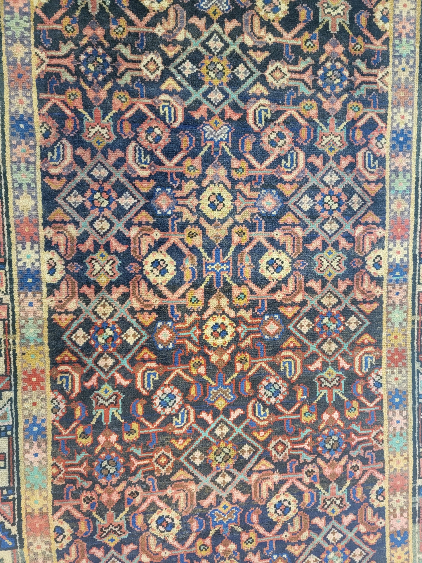 Hand-Knotted Wool Gallery Size Saveh 3'4" x 9'7"